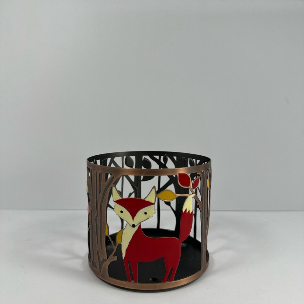 Bath & Body Works Copper Fox Decorative Candle Holder - Red, Yellow, Brown